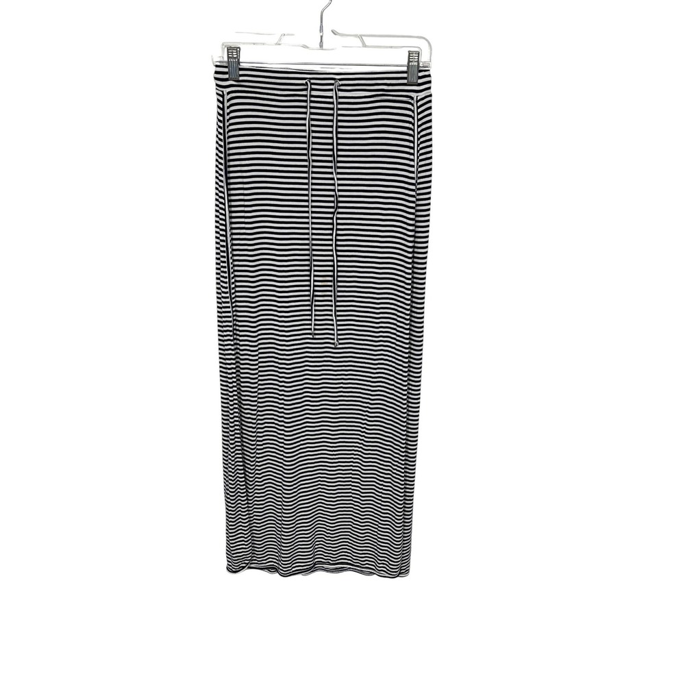 Joules Maxi Skirt Women Size 4 Navy White Striped Drawstring Viscose CIANNE